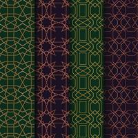 ligne de collection de motifs arabes style de luxe géométrique vecteur