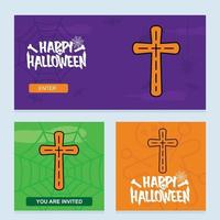 conception d'invitation halloween heureux avec vecteur grave