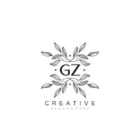 gz lettre initiale fleur logo modèle vecteur art vectoriel premium