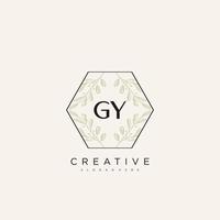 gy lettre initiale fleur logo modèle vecteur art vectoriel premium