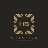 hb lettre initiale luxe ornement monogramme logo modèle vecteur