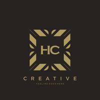 hc lettre initiale luxe ornement monogramme logo modèle vecteur