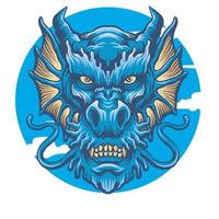illustration vectorielle de dragon de couleur bleue vecteur