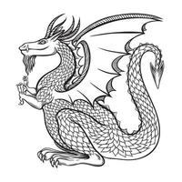 illustration vectorielle de dragon croquis vecteur