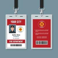modèle de conception de badge d'identification de pompier vecteur