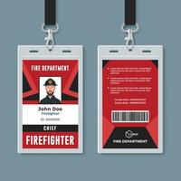 modèle de conception de carte d'identité de pompier vecteur