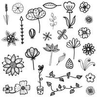 fleur doodle dessin élément de vecteur