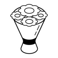 une icône de bouquet en vecteur isométrique