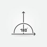 graphique avec icône de concept de vecteur de contour d'angle de 180 degrés