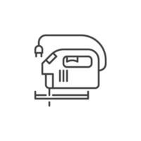 icône de vecteur de contour de scie sauteuse. symbole de concept de puzzle