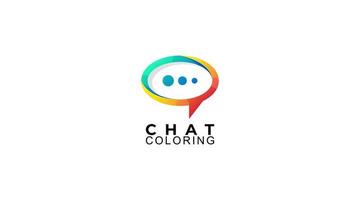 chat coloration logo design vecteur icône illustration