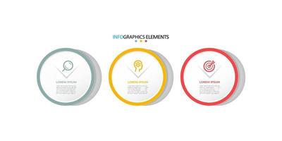 vecteur de modèle de conception infographique d'entreprise à la mode avec des icônes et 3 options ou étapes. peut être utilisé pour le diagramme de processus, les présentations, la mise en page du flux de travail, la bannière, l'organigramme, le graphique d'informations.eps10 vecteur