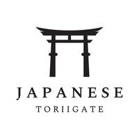 conception créative de l'ancien logo japonais tori gate.japan patrimoine, culture et histoire tori gate.logo pour les entreprises. vecteur