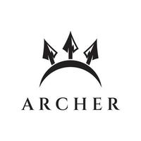 modèle de logo de conception créative archer silhouette.vintage pointes de flèches hipster, flèches et arcs. flèches pour la chasse. vecteur
