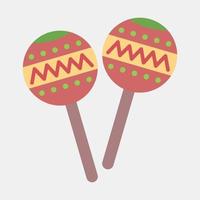 icône maracas. jour des éléments de célébration morts. icônes dans un style plat. bon pour les impressions, les affiches, le logo, la décoration de fête, la carte de voeux, etc. vecteur