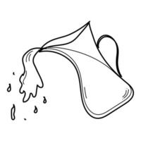 doodle cruche de lait avec éclaboussures. cruche d'où l'on verse de l'eau vecteur