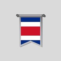 illustration du modèle de drapeau du costa rica vecteur