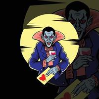 dracula apporte une illustration de lettre d'amour vecteur