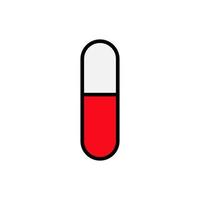 capsules de pilules ovales creuses pharmaceutiques médicales guérissant pour le traitement des maladies, une simple icône sur fond blanc. illustration vectorielle vecteur