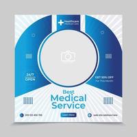 modèle de conception de publication de médias sociaux de service médical de soins de santé vecteur