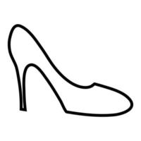 icône linéaire simple noir et blanc de belles chaussures à talons hauts glamour à la mode, talons aiguilles. illustration vectorielle vecteur