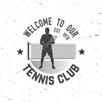 club de tennis. illustration vectorielle. vecteur