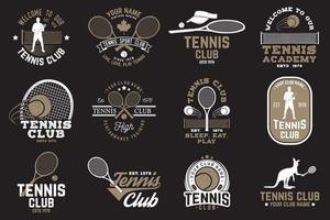 ensemble d'insignes de club de tennis vecteur