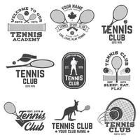 ensemble d'insignes de club de tennis vecteur