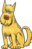 dessin animé jaune hirsute chien personnage animal comique vecteur