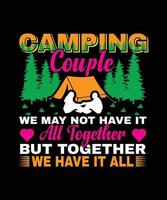 conception de t-shirt de camping vecteur