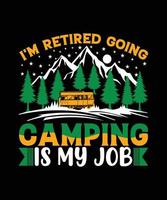 conception de t-shirt de camping vecteur