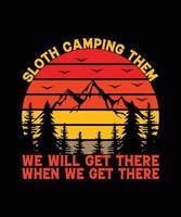 conception de t-shirt de camping vecteur