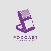 modèle de conception de logo de podcast dégradé moderne vecteur