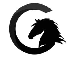 logo tête de cheval. initiales g logo vecteur