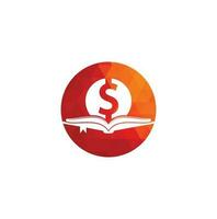 élément de conception de logo d'icône de livre d'argent. doller et icône de livre avec logo. vecteur