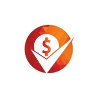 création de logo de chèque d'argent. conception de symbole d'icône de trésorerie. bon modèle de logo de paiement. vecteur