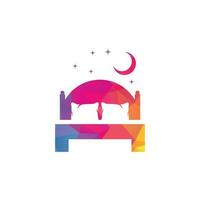 création de logo vectoriel de lit. création de logo d'icône de magasin de lit.