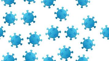modèle sans couture de virus bleus de la bactérie coronavirus maladie covid-19 pandémie dangereuse texture infectieuse sur fond blanc vecteur