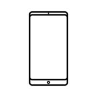 illustration vectorielle d'une icône numérique moderne noir et blanc d'un téléphone portable rectangulaire de smartphone numérique intelligent avec isolé sur fond blanc. concept informatique technologies numériques vecteur
