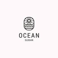 modèle de conception d'icône logo océan vecteur