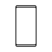 illustration vectorielle d'une icône numérique moderne noir et blanc d'un téléphone portable rectangulaire de smartphone numérique intelligent avec isolé sur fond blanc. concept informatique technologies numériques vecteur