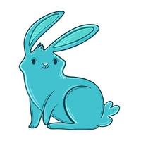 illustration vectorielle mignon lapin bleu symbole 2023 vecteur