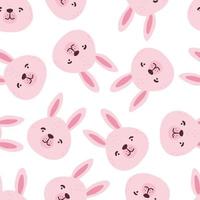 lapins, lièvres, modèle sans couture de bunnyes. personnages mignons. vecteur de dessin animé de bébé dans un style scandinave simple dessiné à la main. impression d'enfants d'illustration de pépinière, douche de bébé.