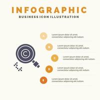 contenu droit d'auteur trouver propriétaire propriété solide icône infographie 5 étapes présentation arrière-plan vecteur