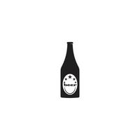 logo bouteille et verre à bière vecteur