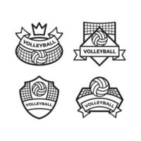 conception de collection d'emblèmes de logo de sport de volley-ball vecteur