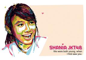 Shania jkt48 - popart portrait vecteur