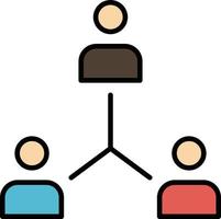 structure société coopération groupe hiérarchie gens équipe plat couleur icône vecteur icône bannière templa