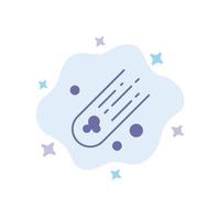 icône bleue de l'espace de la comète astéroïde sur fond de nuage abstrait