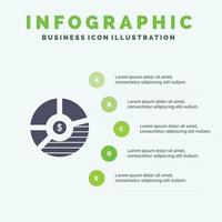 graphique analyse bar business graph seo statistiques solide icône infographie 5 étapes présentation backgr vecteur